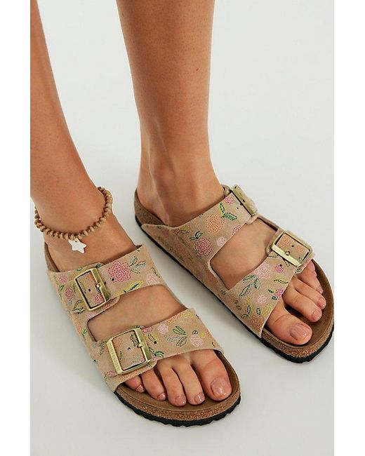 Birkenstock Natural Arizona Floral Sandals