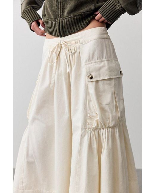 Free People White We The Free Trailblazer Cargo Midi Skirt