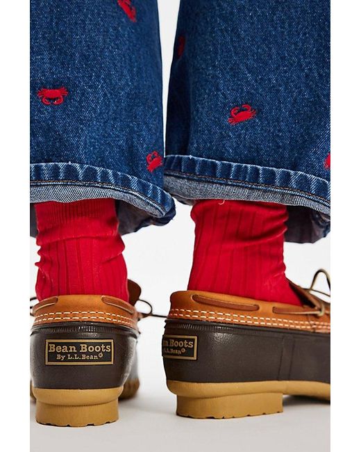 L.L. Bean Blue L. L.Bean Boots, Leather Rubber Mocs Shoe