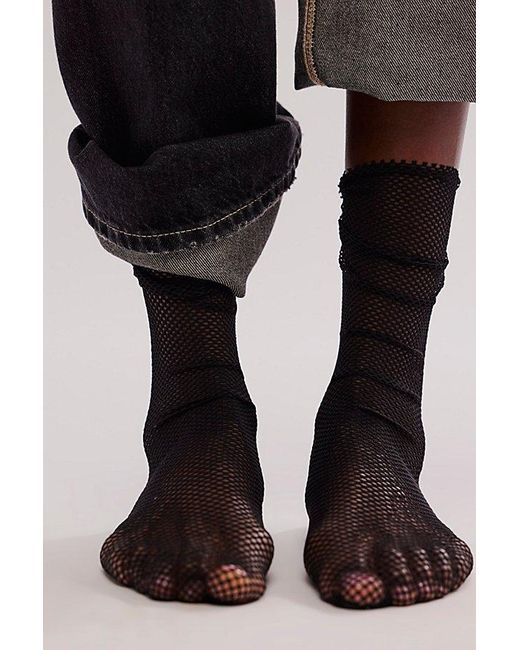 Only Hearts Black Fishnet Ankle Socks