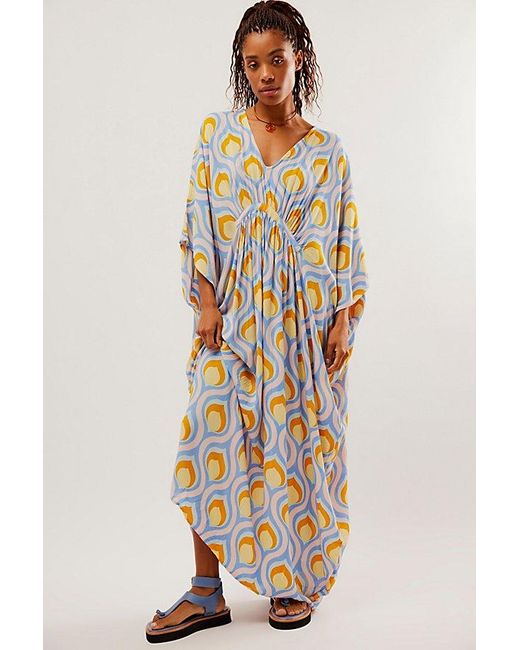 Free People White Groovy Baby Maxi Kaftan