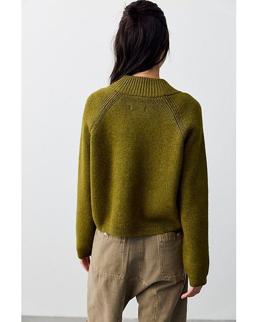 Free People Green We The Free On It Zip-Up Cardigan