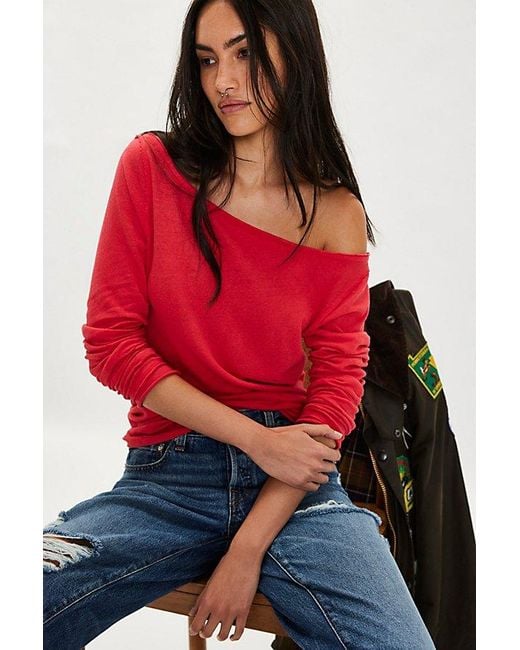Free People Red Most Loved Long Sleeve