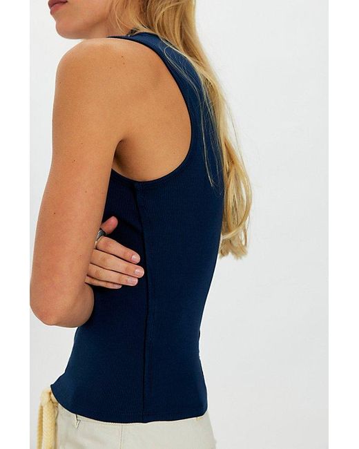 Free People Blue Neria V-Neck Tank Top