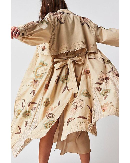 Free People Natural Forget Me Not Trench Coat