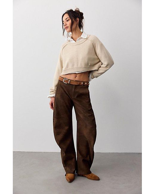 Free People Multicolor We The Free Spotlight Vegan Suede Trousers