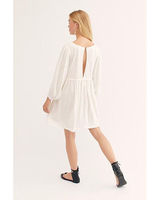 Free People White Get Obsessed Babydoll Dress