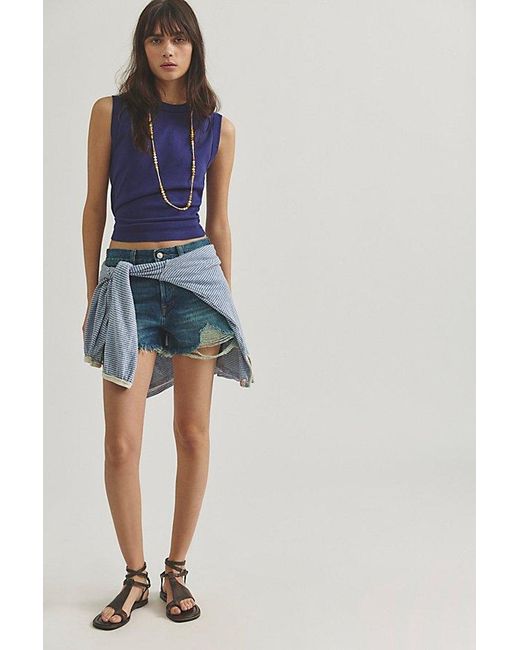 Free People White We The Free Now Or Never Denim Shorts