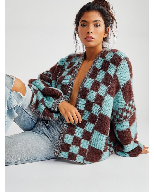 Free People Aldrin Cardi in Blue | Lyst