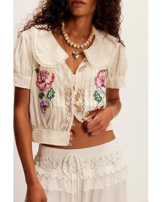 Free People Natural Vintage Whimsy Blouse