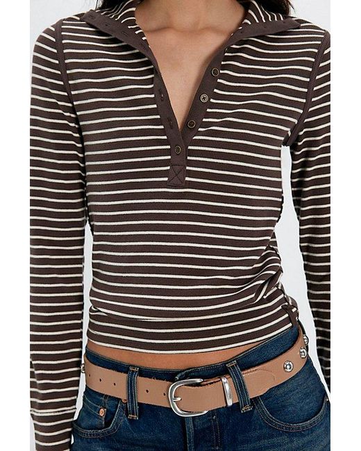 Free People Black Lake Stripe Henley