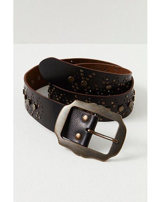 Free People Edge Of Midnight Belt At In Black, Size: S/m