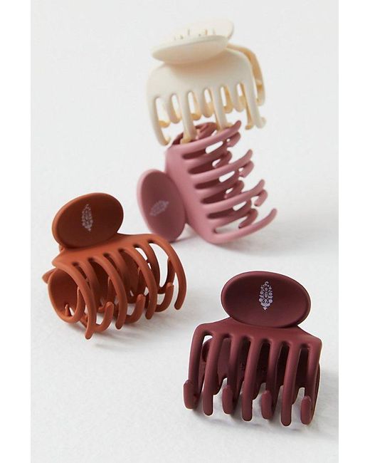 Free People White Putting In Overtime Silicone Claw Clip Set