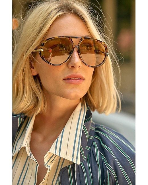 Free People Multicolor Sunday Afternoon Oversized Aviator Sunglasses