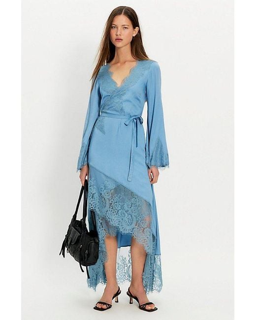 cardigan dress for women The Edington Crochet Cardigan + Midi Dress Set in Powder Blue Small
