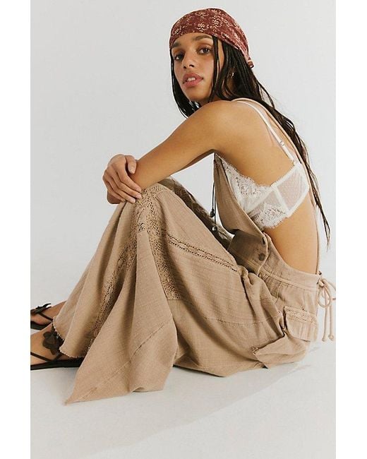 Intimately By Free People Natural Fiona Mesh Longline V-Neck Triangle Bralette By