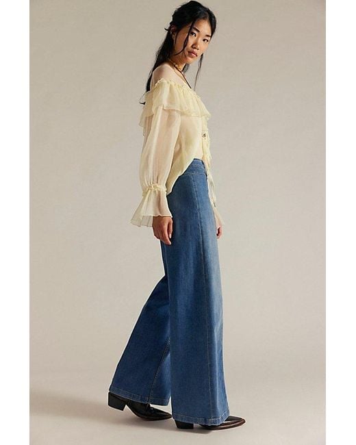 Free People Blue We The Free Libre Wide-Leg Jeans