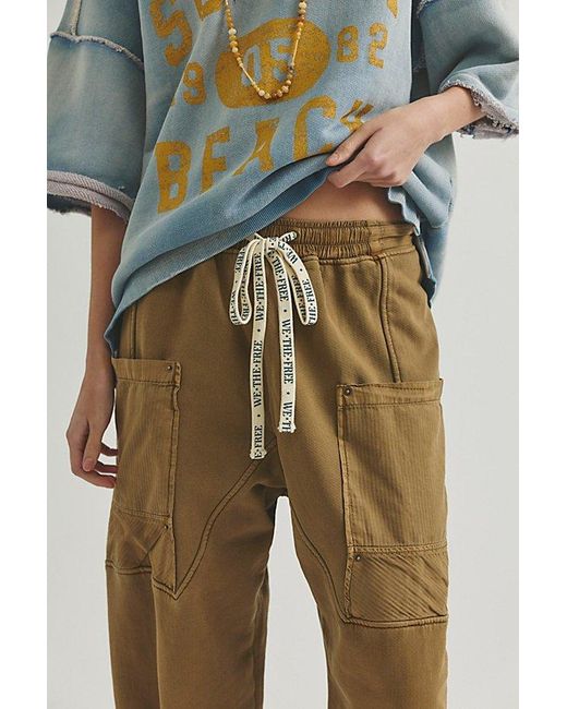 Free People Brown Jet Set Knit Pull-on Pants