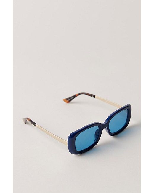 Free People Blue Sylvain Square Sunglasses