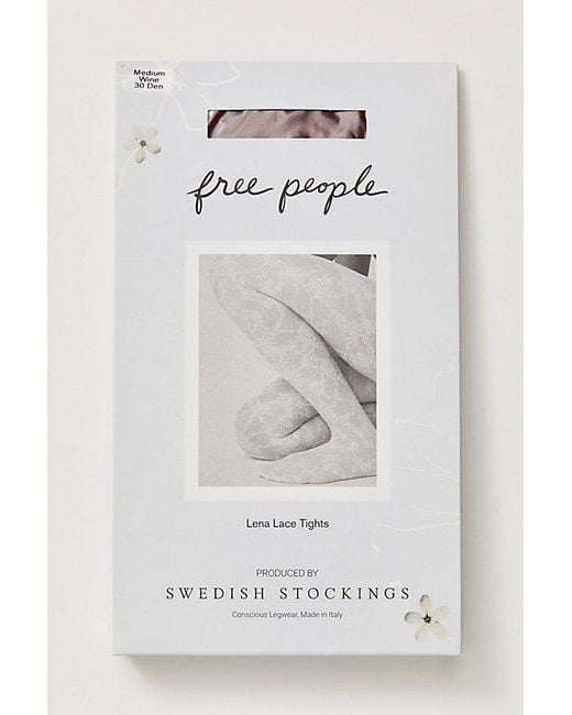 Swedish Stockings Red Fp X Lena Lace Tights