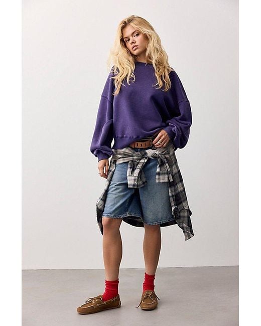 Free People Blue Jj Asymmetric Sweatshirt