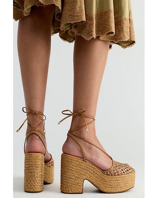 Vicenza Brown Late Night Woven Platforms By