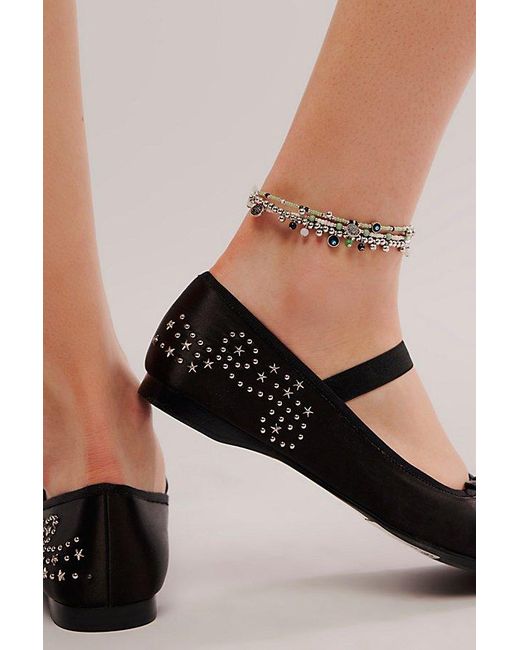Jeffrey Campbell White X Fp X Understated Leather Stars Align Ballet Flats