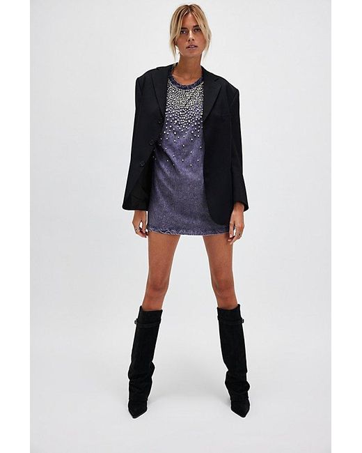 Free People Shooting Star Mini Dress in Blue | Lyst