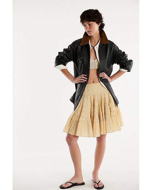 Free People Multicolor Many Layers Solid Midi Skirt