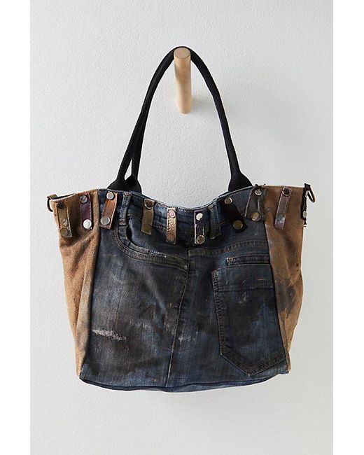 Free People Black Capri Upcycled Washed Tote