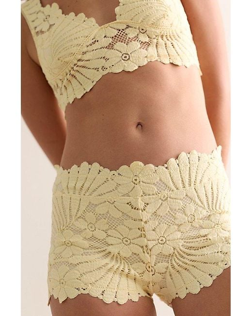 Intimately By Free People Yellow Petal Party Lace Slip Shorts By