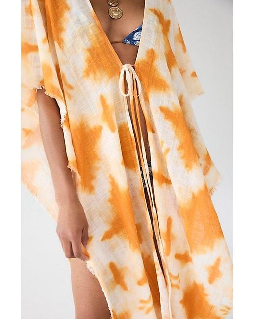 Free People Orange Sundrenched Duster Jacket