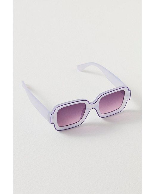 Free People Shadow Side Square Sunglasses At In Purple