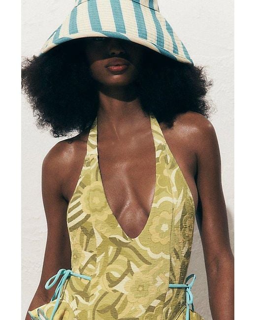 Free People Green Oversized Washed Bucket Hat