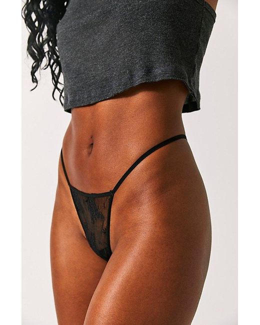 Intimately By Free People Black Call Me Pretty G-string Knickers