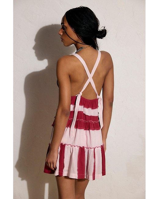free-est Red Cora Cotton Mini Dress By