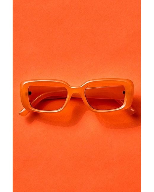 Free People Green Frankie Rectangle Sunglasses