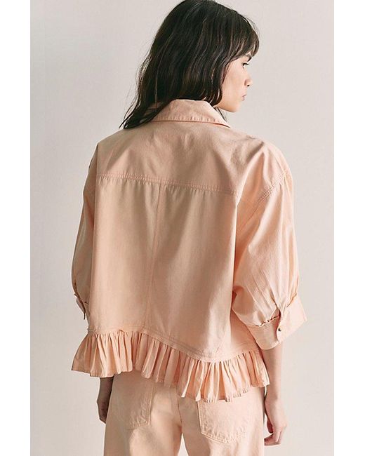 Free People Brown Bailey Solid Shirt