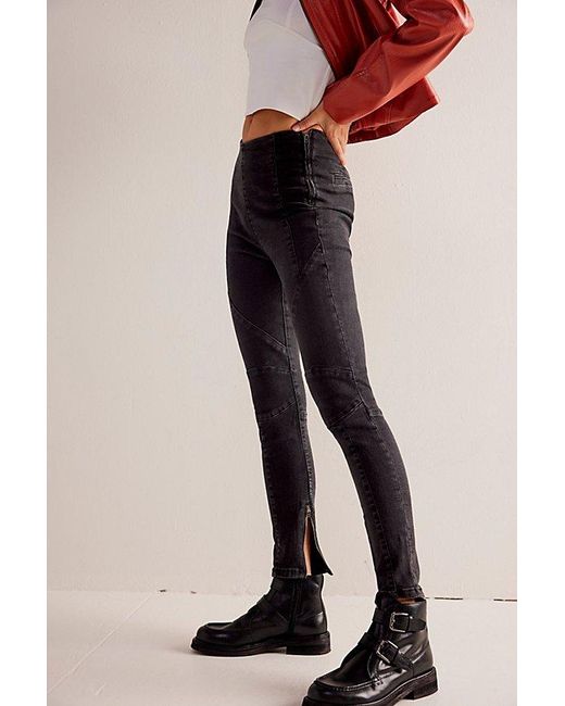 Free People Natural We The Free Bella Moto High-rise Skinny Jeans