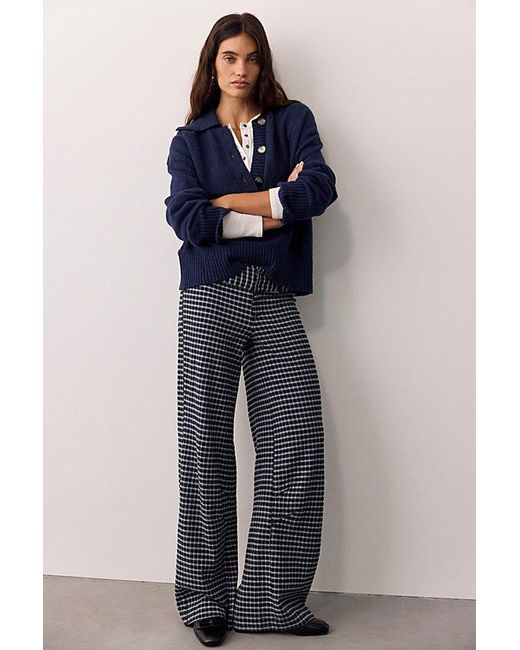 Free People Blue Trading Up Polo