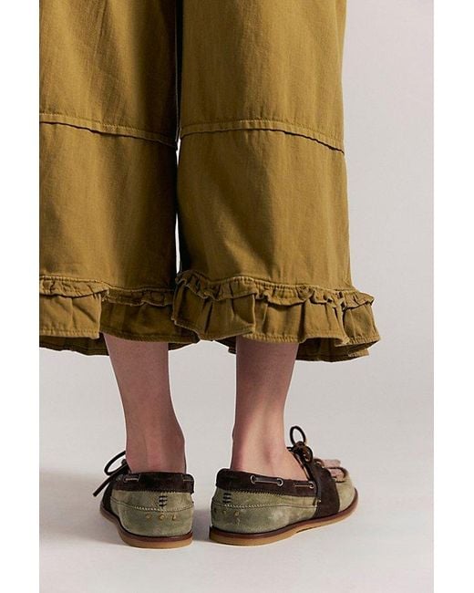 Free People Green Benny Deco Boat Shoes