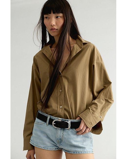 Re/done Brown Denim Micro Shorts