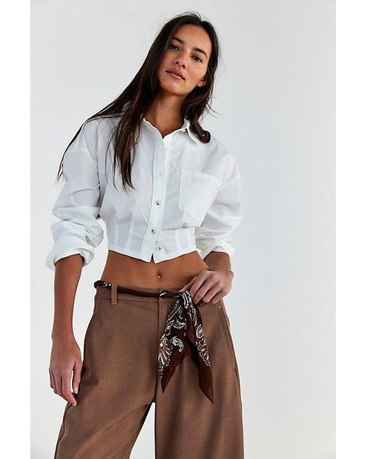 Free People White Remi Reworked Button Down Top