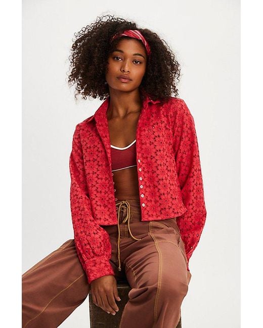 Free People Red Dream A Little Dream Top