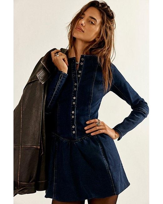 knee length dresses for ladies Small / Vintage Indigo main image 1