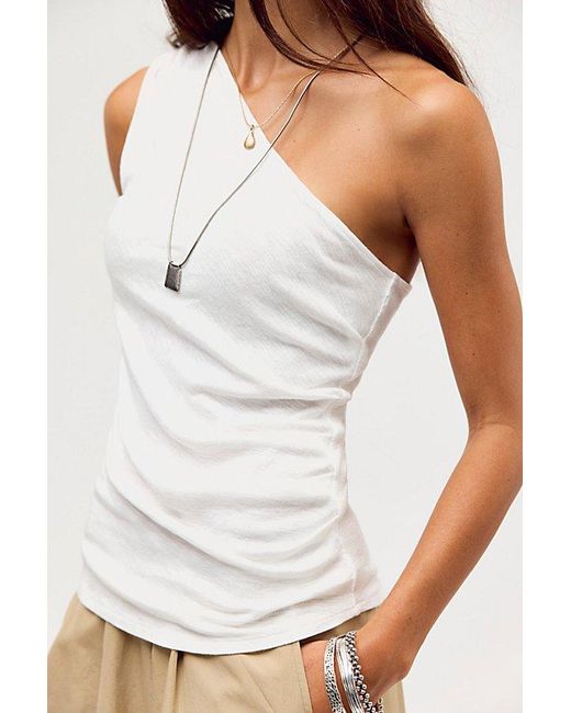 Free People Black Beach To Bar One-Shoulder Top