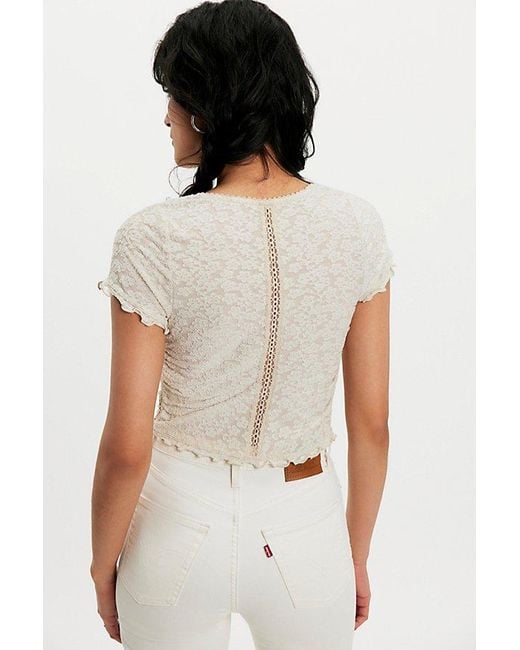 Free People White Anora Baby Tee
