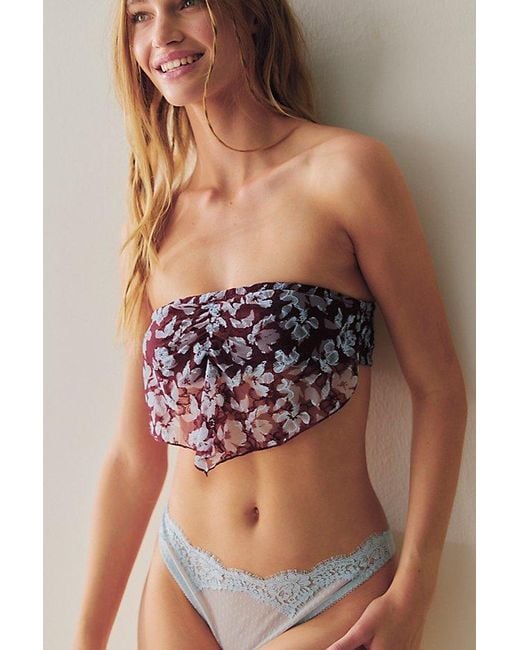 Intimately By Free People Black Printed Lace Scarf Bandeau Top By
