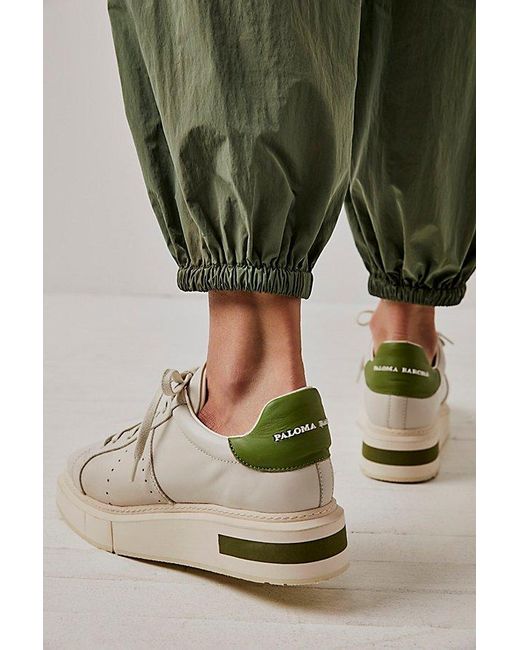 Paloma Barceló Green Lily Platform Sneakers