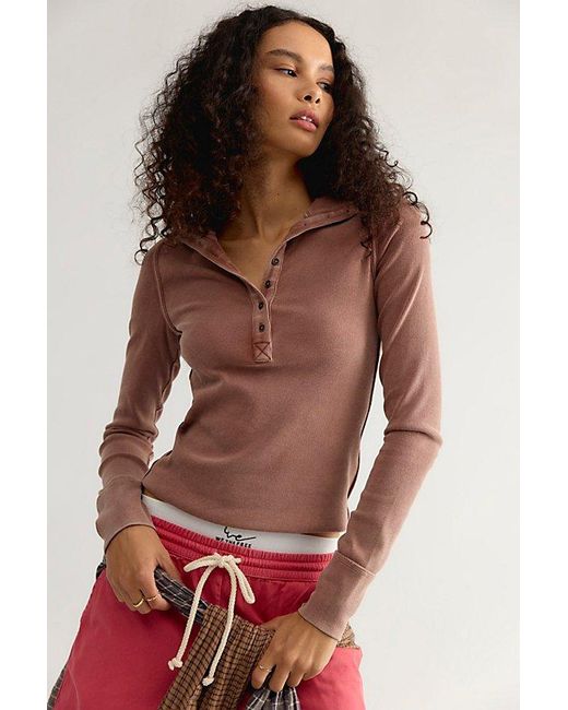 Free People Red Lake Solid Henley